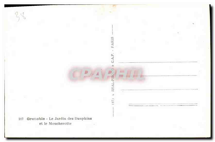 Grenoble - Le Jardin des Dauphins et le Moucheotte — éditeur C.A.P. - n° 217 — Back
