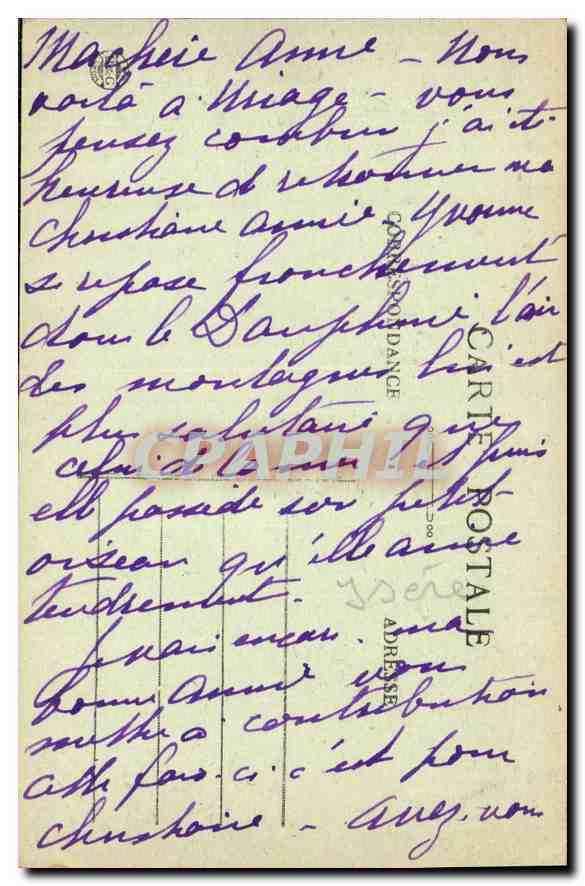 Uriage-les-Bains — Le Château et le Massif de Belledonne — E.R. — Rückseite
