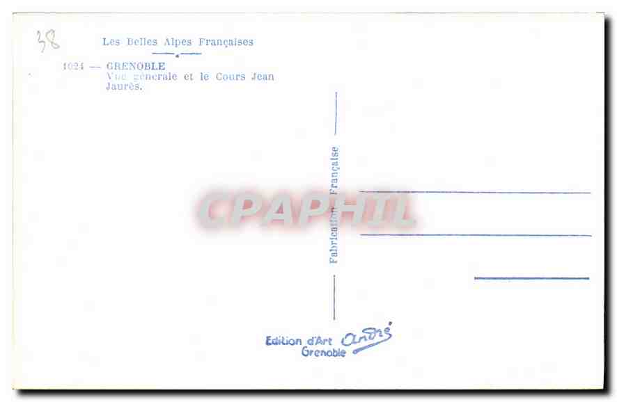 Grenoble — Allgemeiner Blick und Cours Jean Jaurès — Edition d'Art André, Grenoble — Rückseite