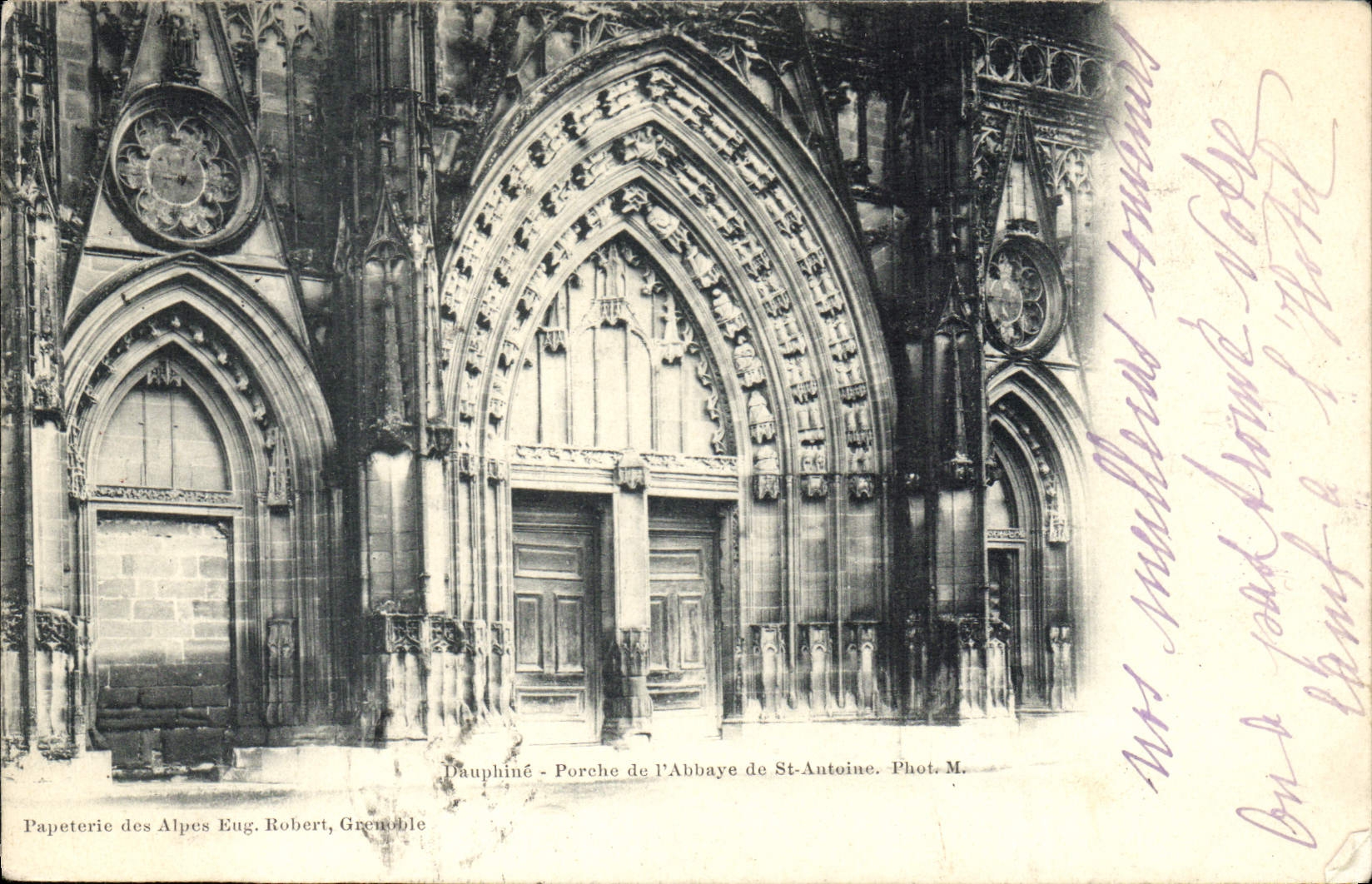 Dauphiné - Portal der Abtei St-Antoine - Papeterie des Alpes Eug. Robert, Grenoble