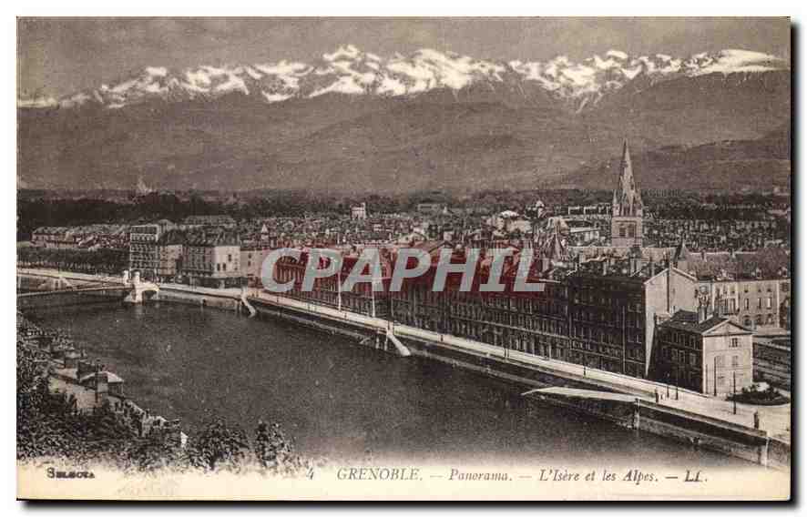 Grenoble — Panorama — L'Isère et les Alpes — LL. — Selcota
