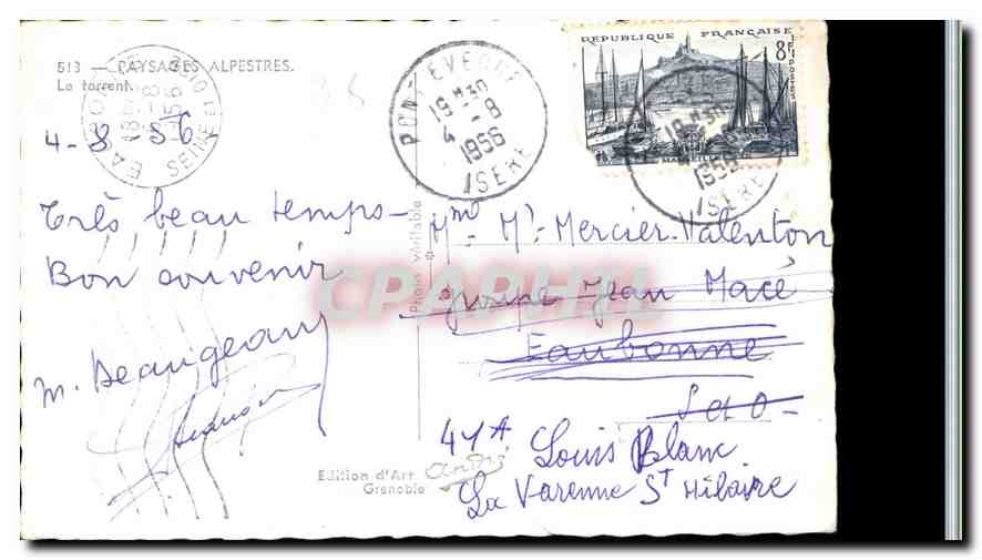 Der Torrenth — Alpinlandschaften — Édition d'Art Granoble — Rückseite