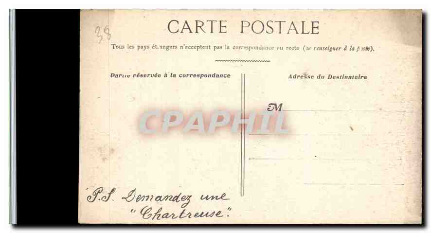 CPA Grande Chartreuse vue des environs du Couvent et du Grand Som  — Rückseite