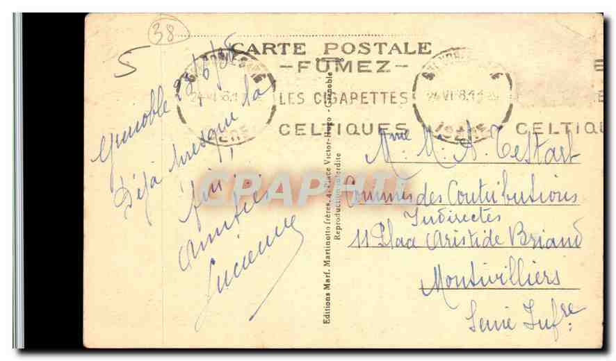 Route du LAUTARET - Les Terrasses et la Meyé (3.987 m) — Éditions Martinetti frères, n° 284 — Rückseite