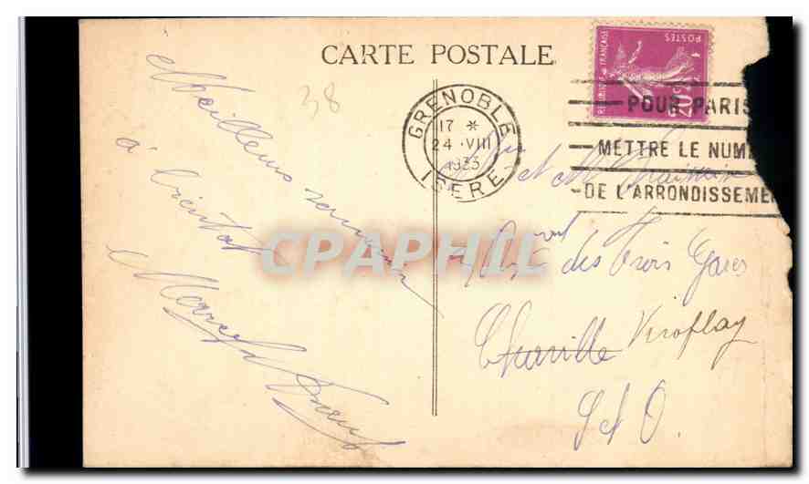 PONT-en-ROYANS — Hängende Häuser über der Bourne — Verlag: CPAPHIL, Nr. 1510 — Rückseite