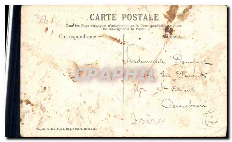 CPA Dauphine Bourg d'Oisans vue generale et la chaine de Belledonne — Rückseite