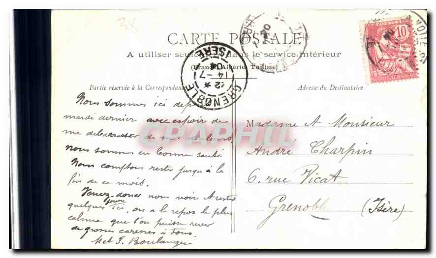 Dauphiné - Ligne de La Mûre - Passage de la Rivoire — Cliché A.V. - Collection L. P. Grenoble — Rückseite