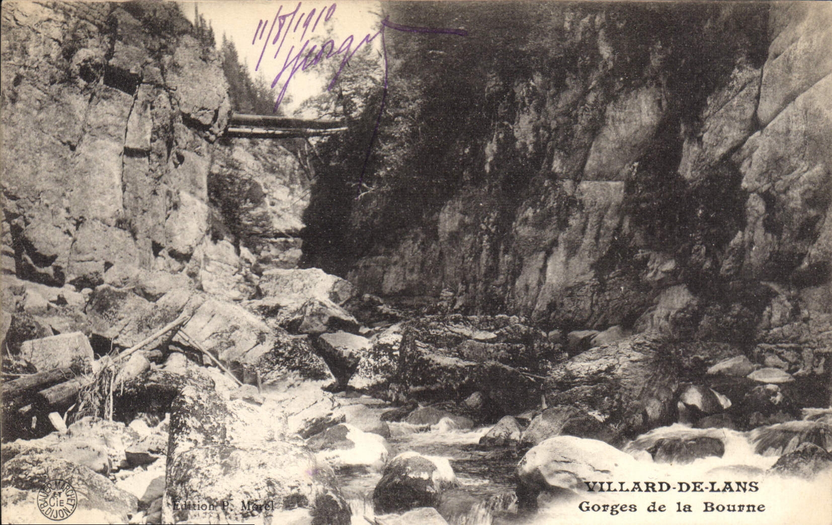 Gorges de la Bourne — Villard-de-Lans — Edition P. Marcel