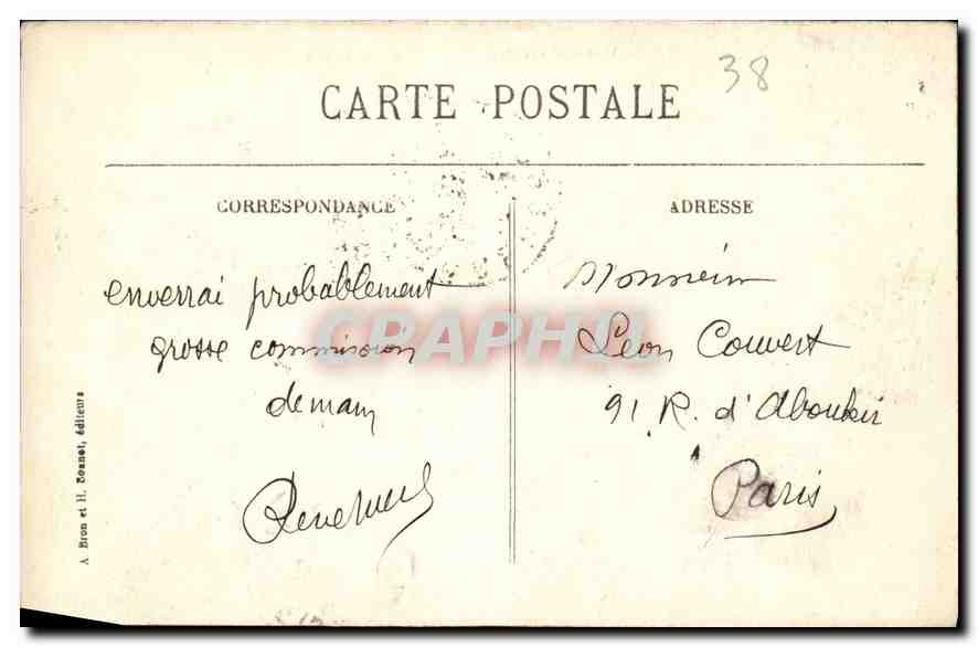 CPA Grenoble vue generale et la Chaine des Alpes  — Rückseite