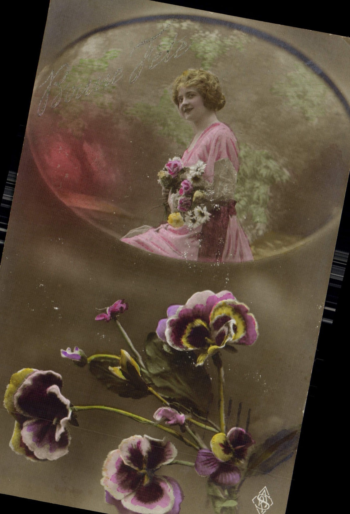 CPA Fleurs Femme