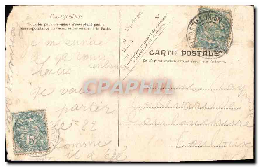 CPA Je pense a vous Femme — Rückseite
