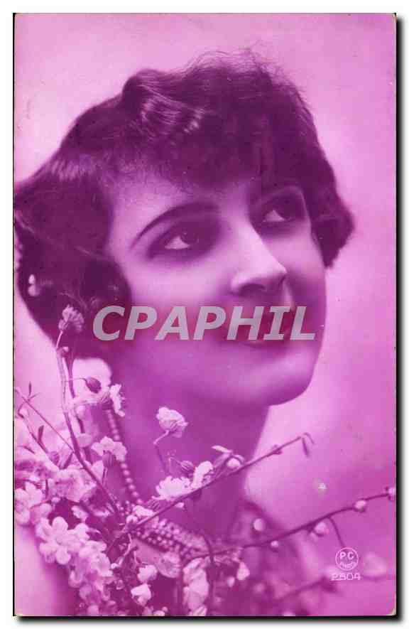 Jeune femme — portrait avec fleurs — P.C. Paris n°2504 - Anverso