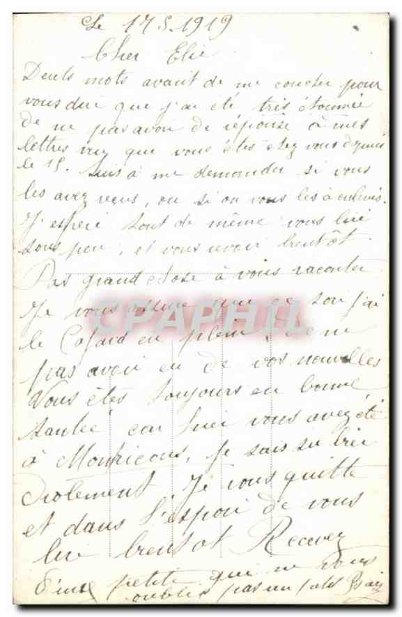 CPA Ecris moi toujours Femme — Verso