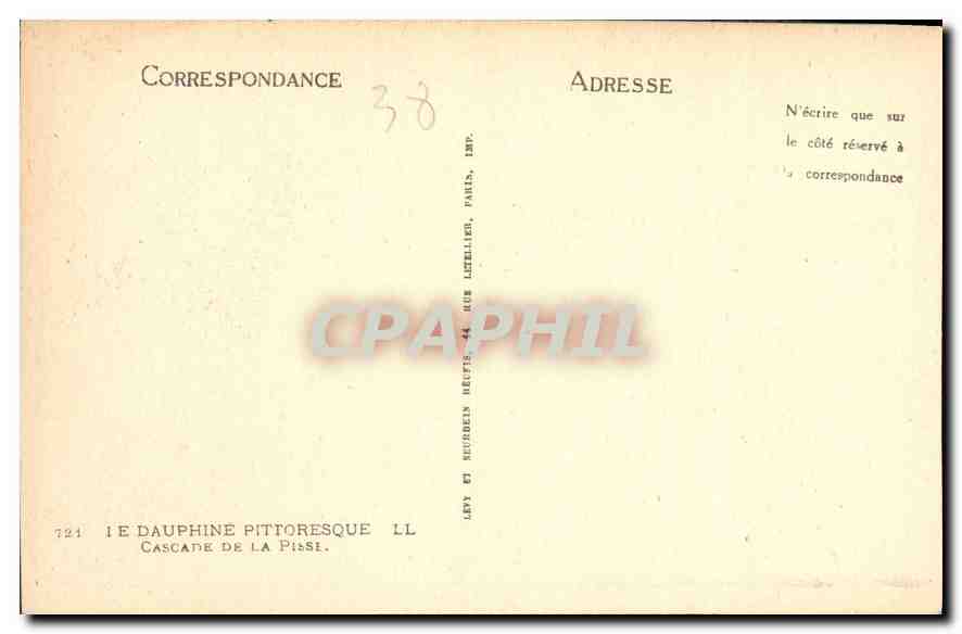 Cascade de la Pisse — Dauphine pittoresque — Lévy et Neurden Heuts, Paris — Rückseite
