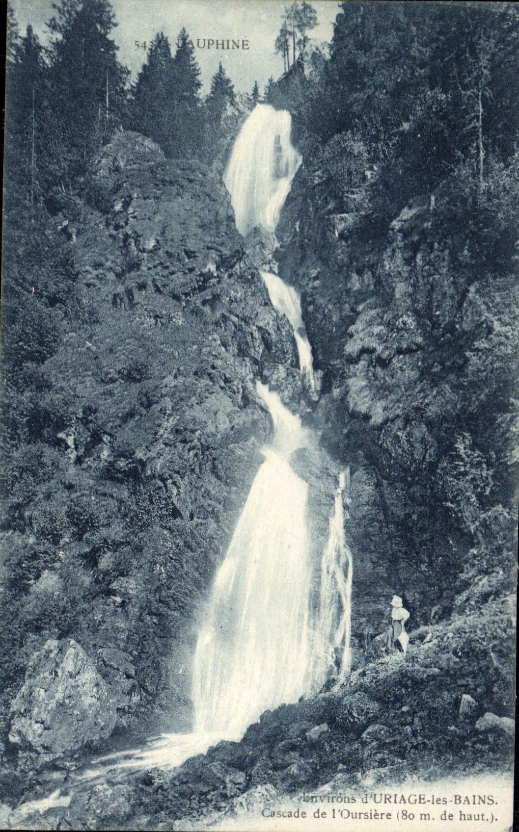 Cascade de l'Oursière — environ d'Uriage-les-Bains — Édition M. Bauretier, Grenoble
