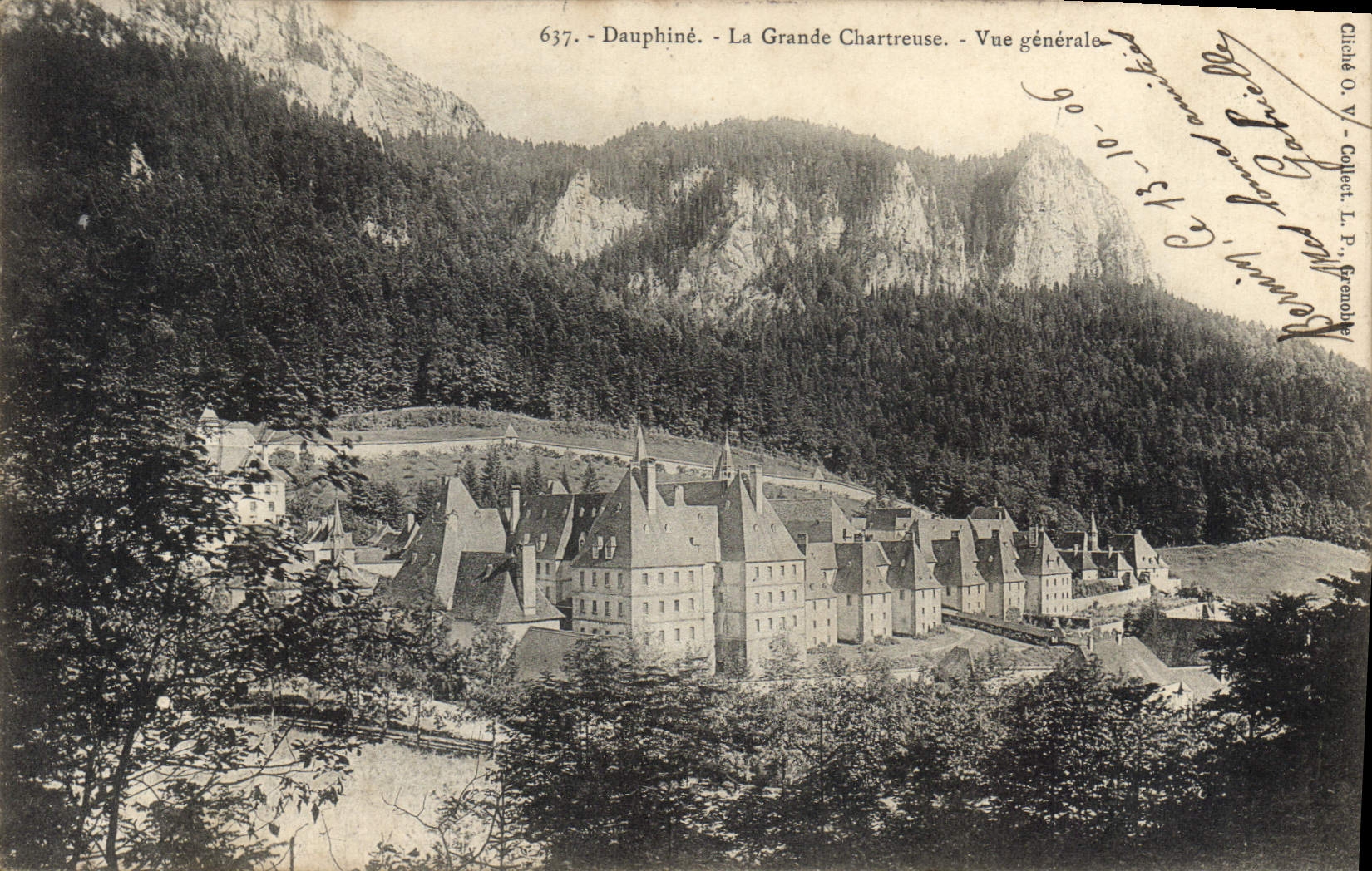 La Grande Chartreuse — Dauphiné — Vue générale — Chiché O. V. - Collect. L. P. Grandjean