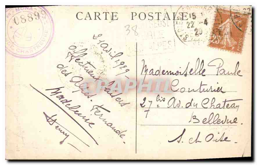 Entrée du Désert et le Guiers mort — Route de la Grande-Chartreuse — Cl. A.V. n°63 — Reverso