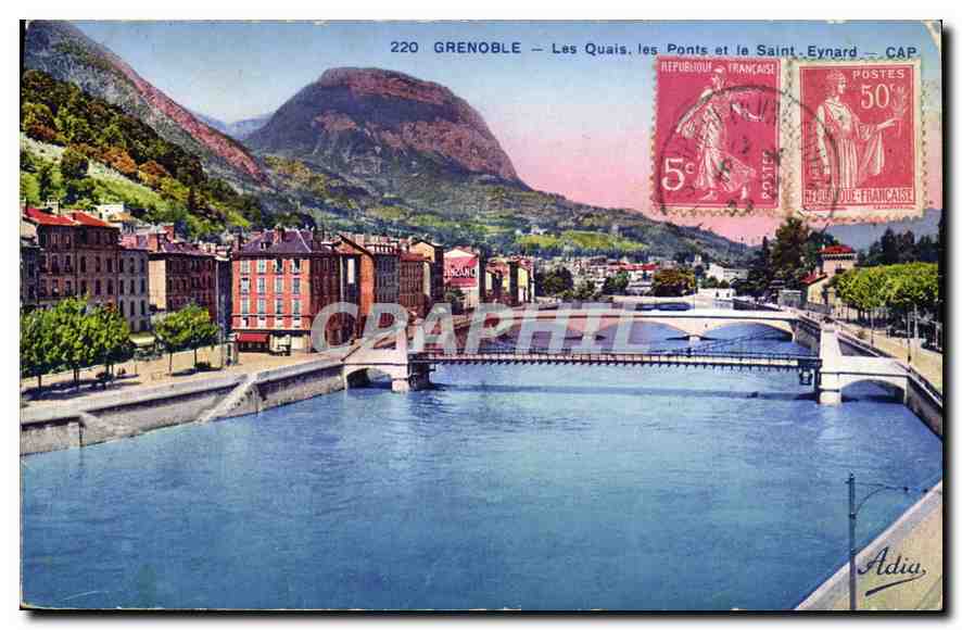 CPA Grenoble les Quais les Ponts et le Saint Eynard 