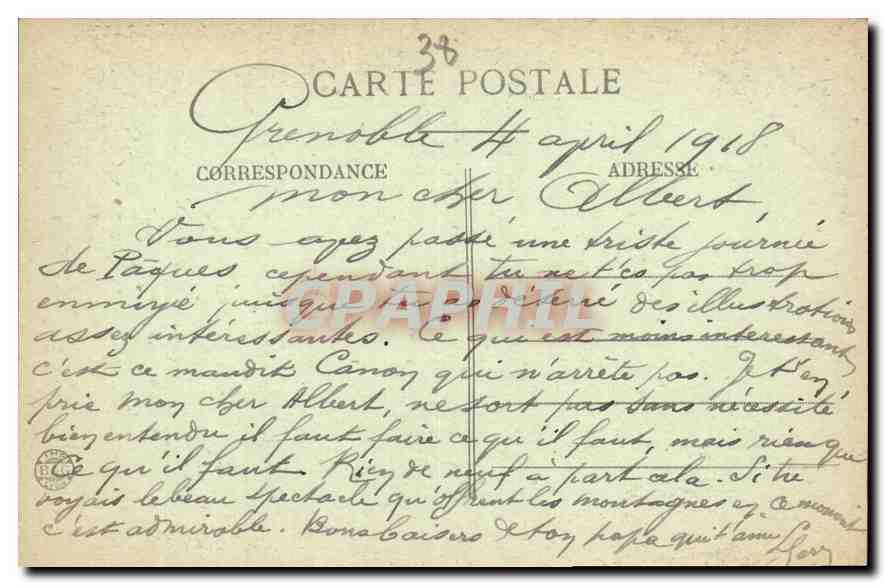 CPA Dauphine Sassenage la Chute des Prises — Rückseite