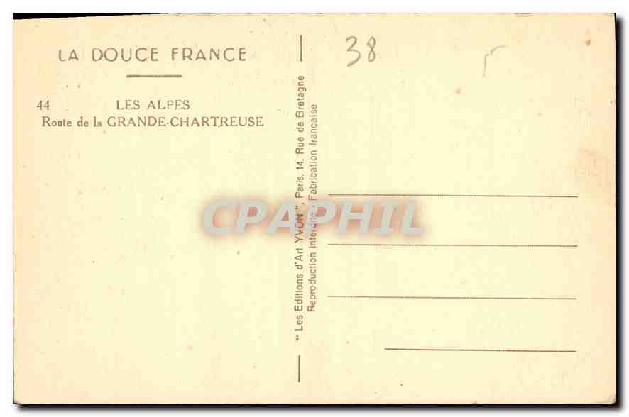 Route de la Grande Chartreuse — Les Alpes — Éditions d'Art YvON — Reverso