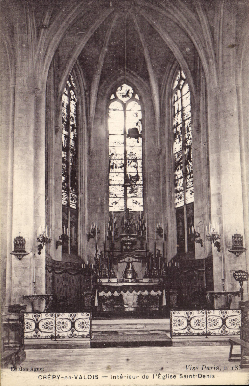 Crépy-en-Valois — Interior de la Iglesia de San Dionisio — Edición Agnet, n°18