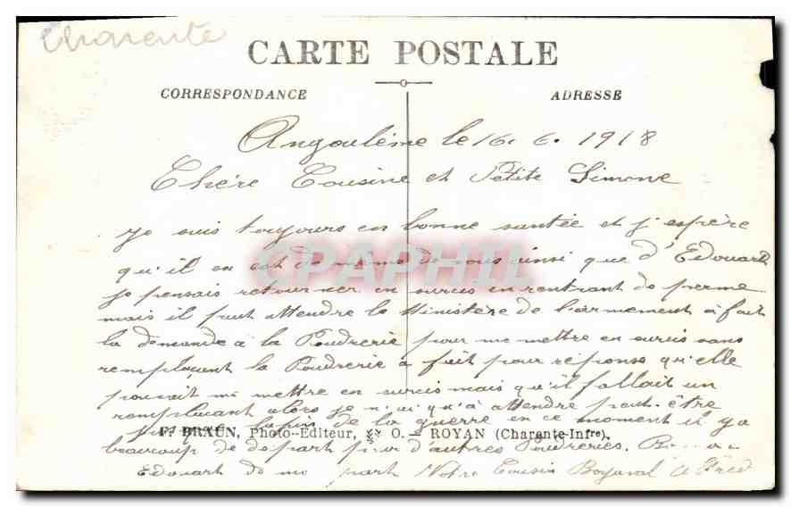Angouleme - Partie centrale de la façade de la cathédrale avec la grande scène du Jugement dernier (Art roman) — Verso