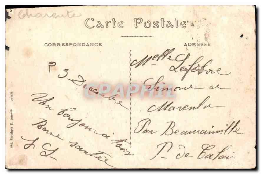 CPA Angouleme Ligne de l'Etat vue generale Train — Rückseite