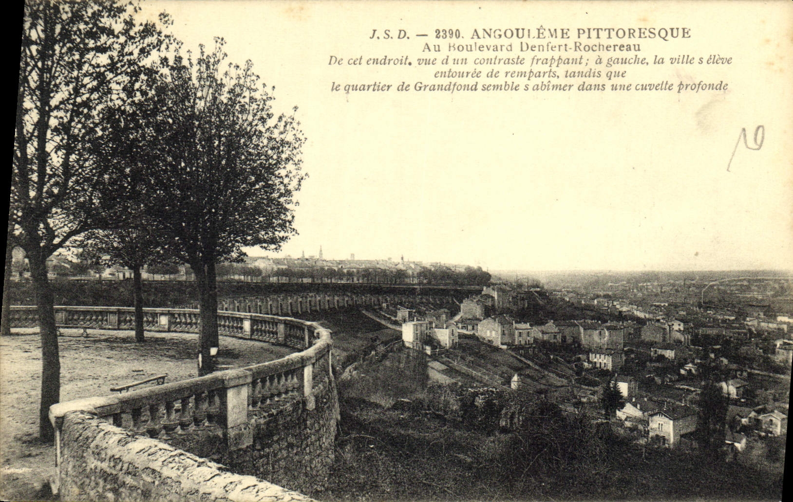 Angoulême pittoresque — vue du Boulevard Denfert-Rochereau — J.S.D. — n° 2390