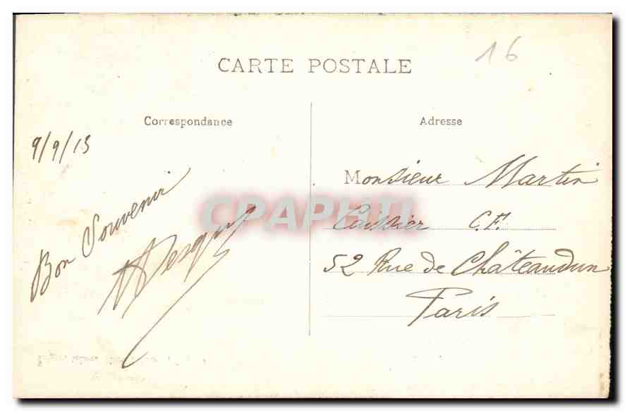 CPA Cognac Porte principale de l'Eglise  — Rückseite