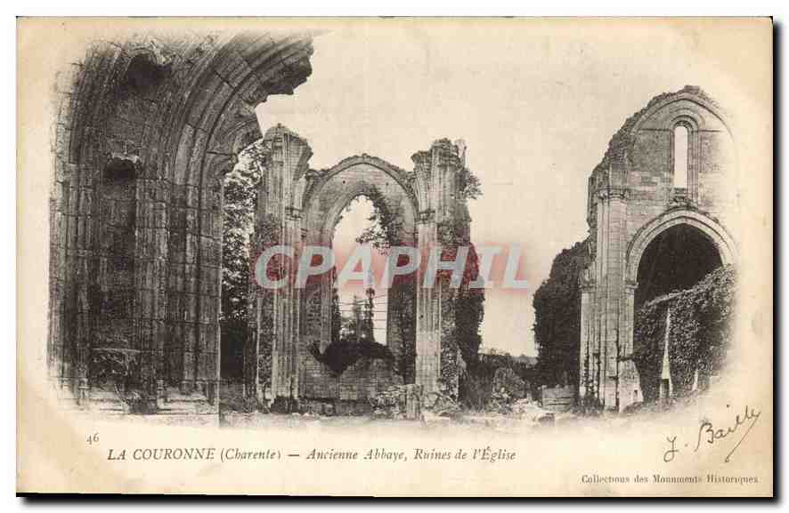 CPA La Couronne Charente Ancienne Abbaye Ruines de l'Eglise 