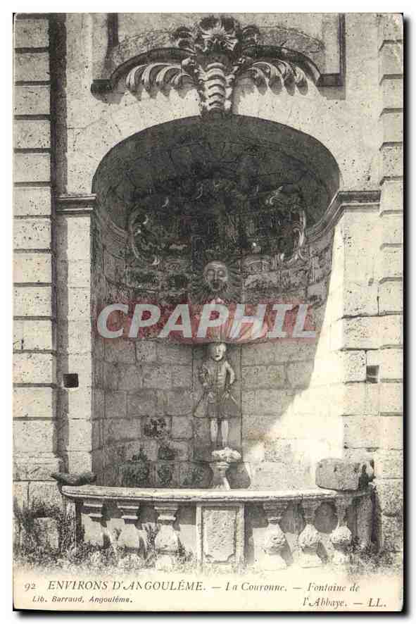 La Couronne — Fontaine de l'Abbaye — Environs d'Angoulême — Lib. Barraud, Angoulême