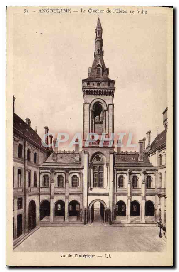 Angoulême — Le Clocher de l'Hôtel de Ville — vu de l'intérieur — L.L.