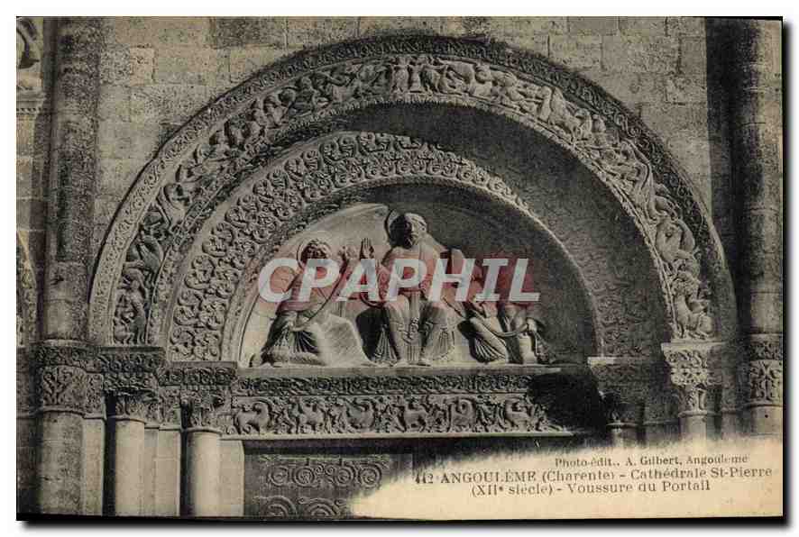 Angoulême - Cathédrale Saint-Pierre - Voussure du Portail (XIIe siècle) — Photo-édit. A. Gilbert, Angoulême