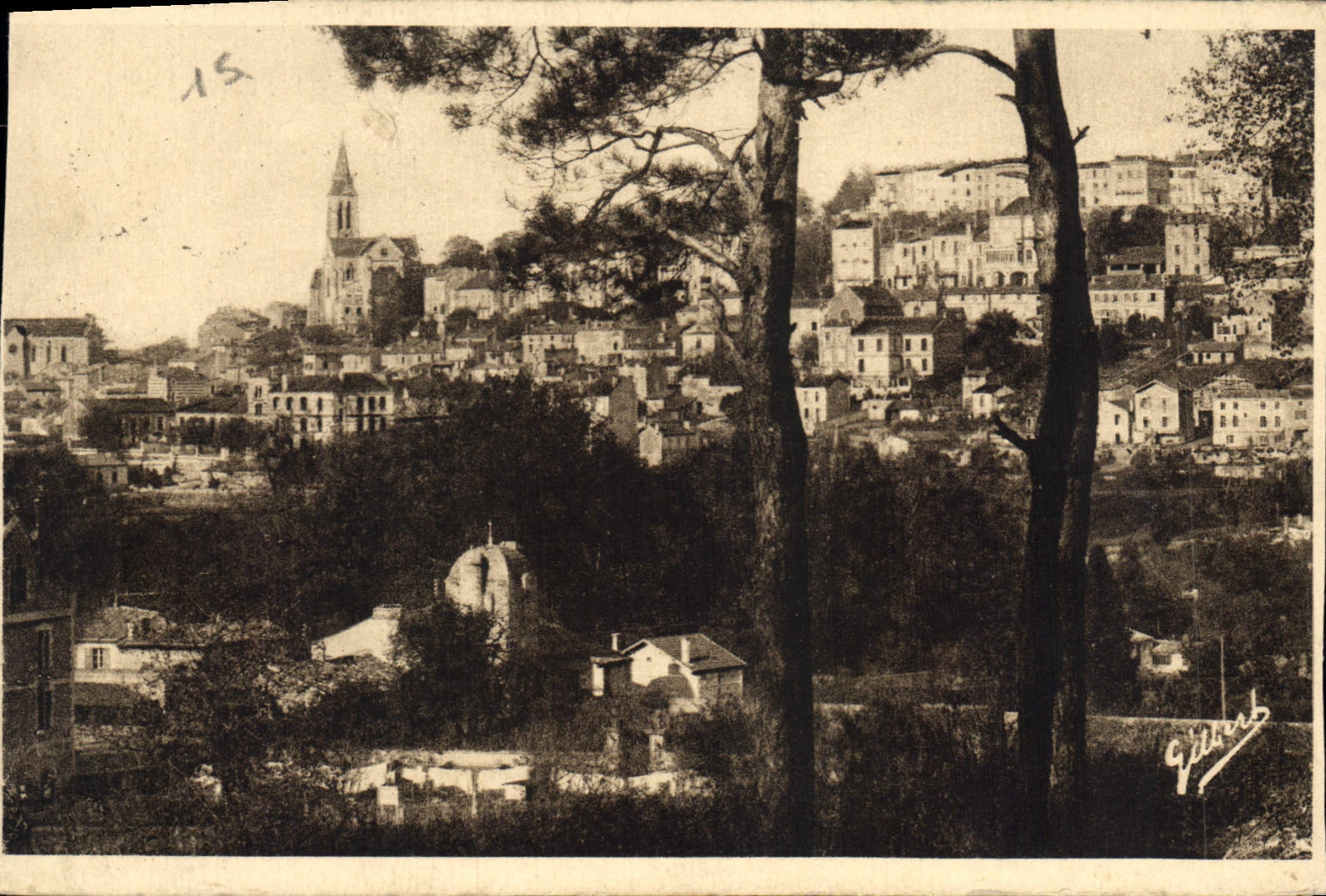 Vue de la ville d'Angoulême — Quartier Saint-Aubin — édition Gilbert, n°1122