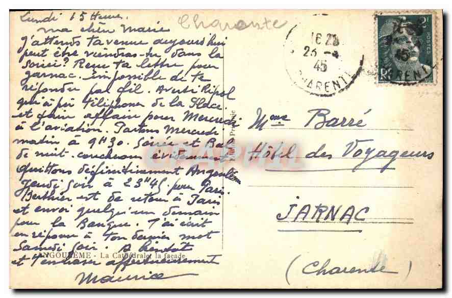 CPA Angouleme La Cathedrale la facade  — Rückseite
