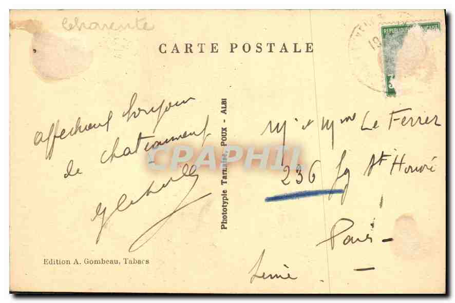 CPA Chateauneuf sur Charente Portail de l'Eglise XII siecle  — Rückseite