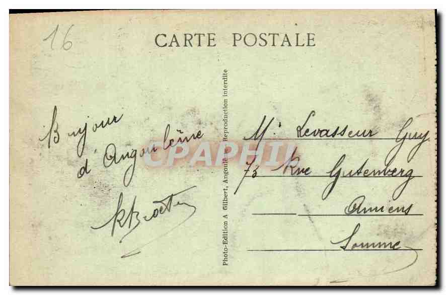 Angoulême - Ansicht vom Südrand über den Desaix-Rand und das Saint-Martin-Viertel — A.G.A. - 431 — Rückseite