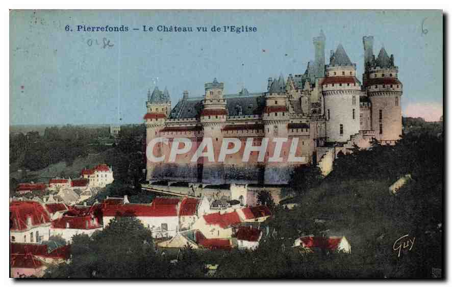 CPA Pierrefonds le Chateau vu de l'Eglise 