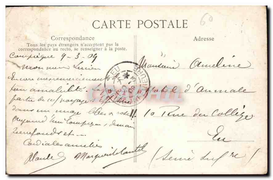 CPA Collection speciale du Palais de Compiegne Chambre de Marie Antoinette  — Rückseite