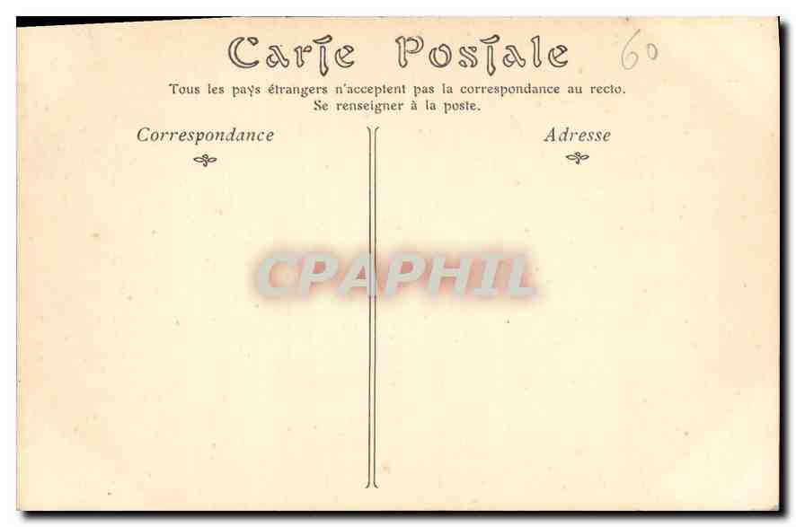 CPA Palais de Compiegne Chambre a Coucher de l'Empereur  — Rückseite
