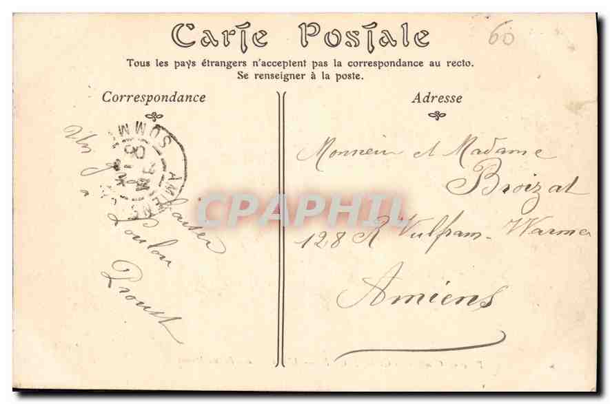 CPA Parc du Chateau de Compiegne l'Avenue des Beaux Monts  — Rückseite