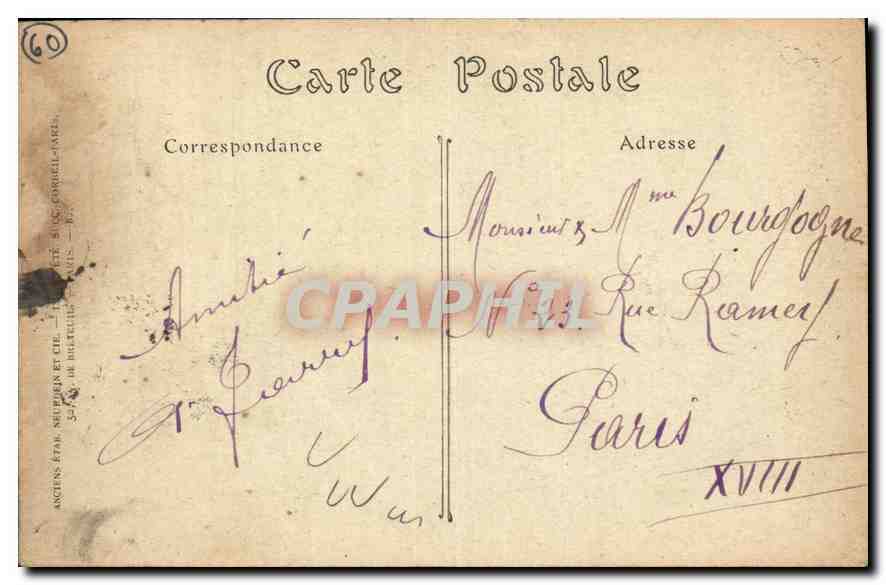 CPA Chateau de Chantilly cote nord ouest  — Verso