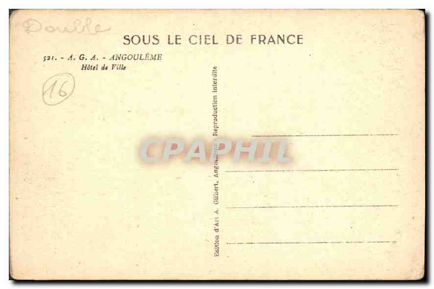 Hôtel de Ville — Angoulême — Édition A. Gilisert — Reverso