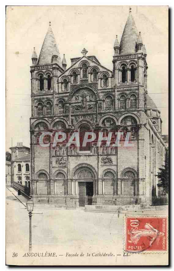 CPA Angouleme Facade de la Cathedrale 