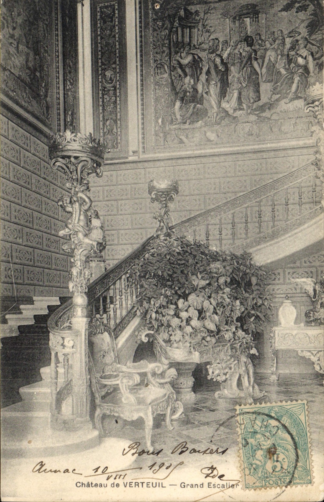 CPA Chateau de Verteuil Grand Escalier 
