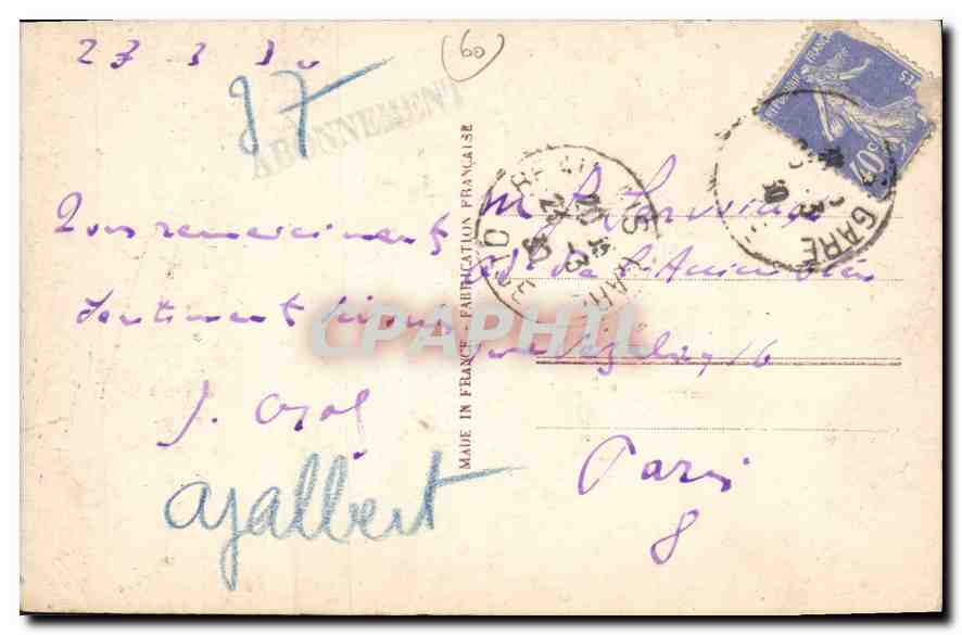 CPA Beauvais Ecran Scenes arabes d'apres Gaudissard — Verso