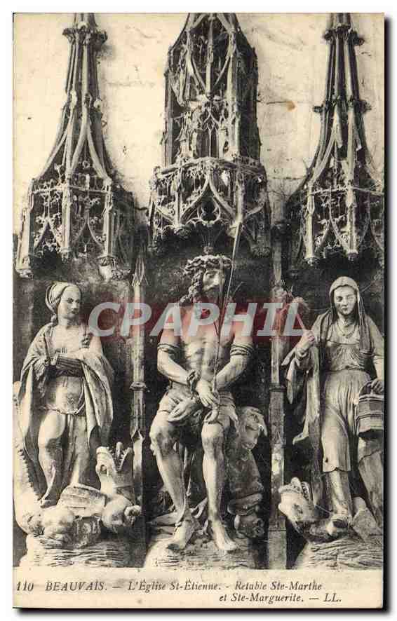 Beauvais — L'Église St-Étienne — Retable Ste-Marthe et Ste-Marguerite — LL.