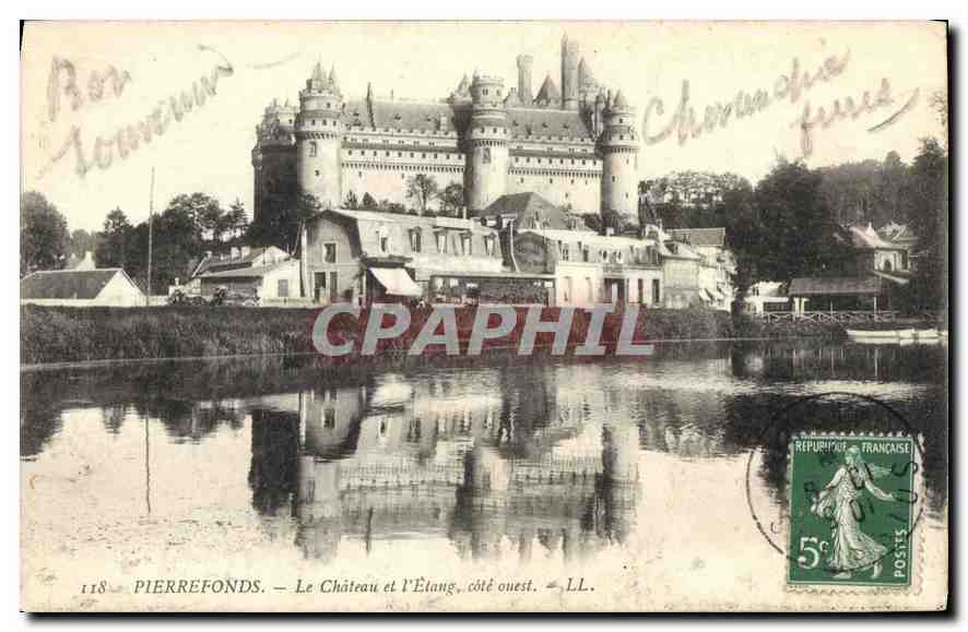 CPA Pierrefonds le Chateau et l'Etang cote ouest 