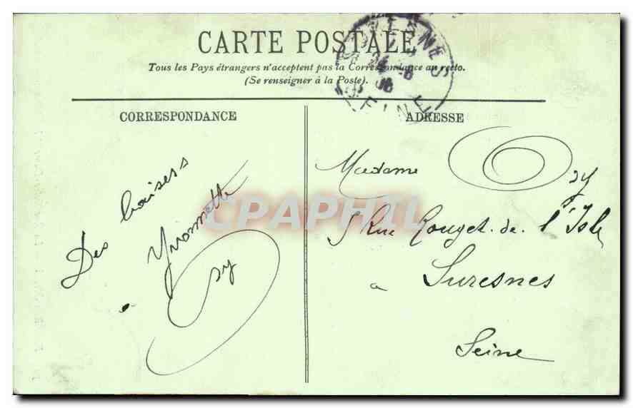 CPA Pierrefonds la Rue Notre Dame et le Chateau  — Verso