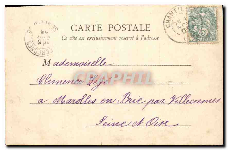 CPA Chateau de Chantilly L'Ile d'Amour  — Rückseite